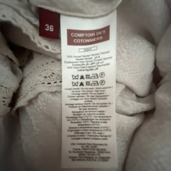 Comptoir Des Cotonniers Light Grey Snap Front Blouse Size Small - Picture 7 of 9